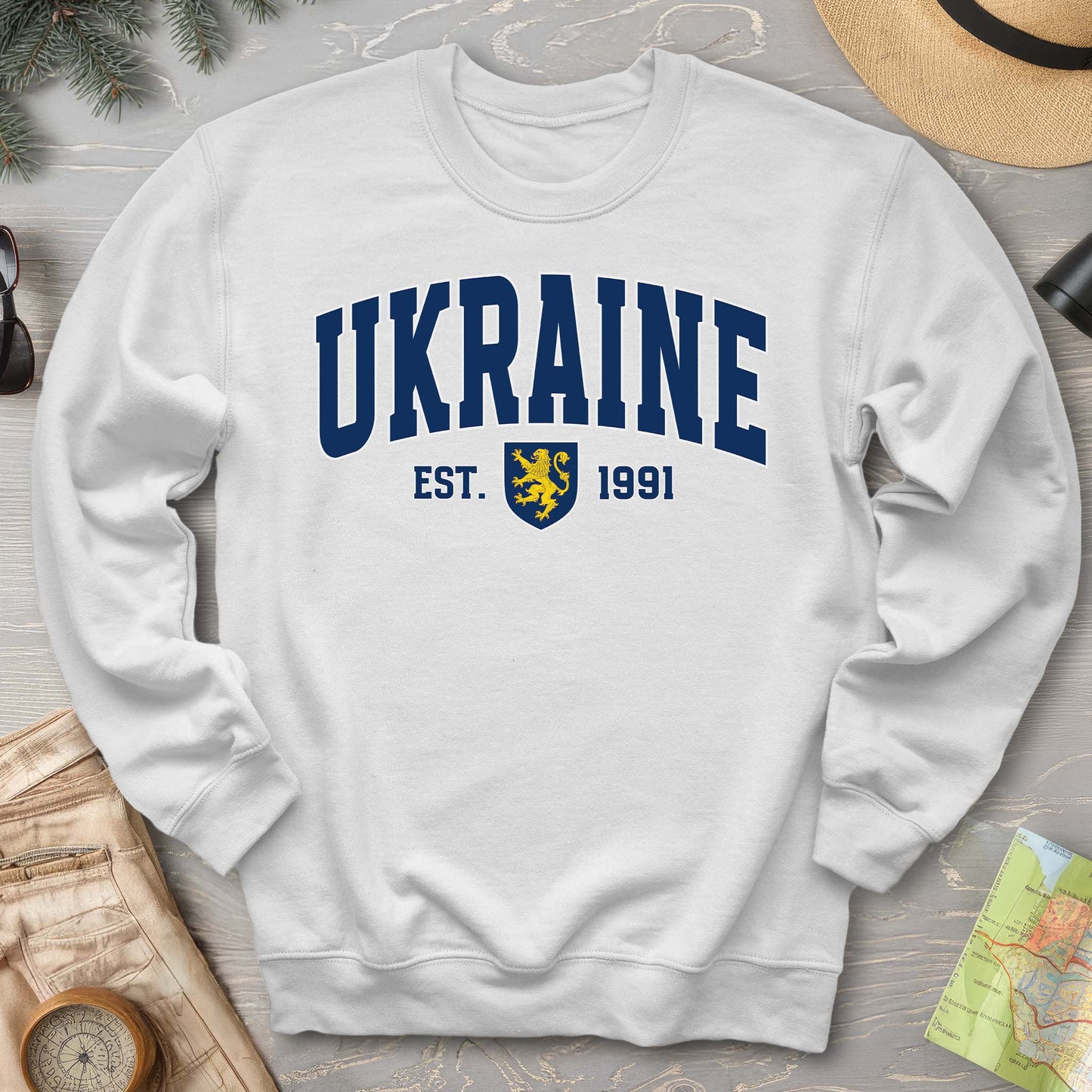 Ukraine Varsity Heraldry Crewneck Sweatshirt