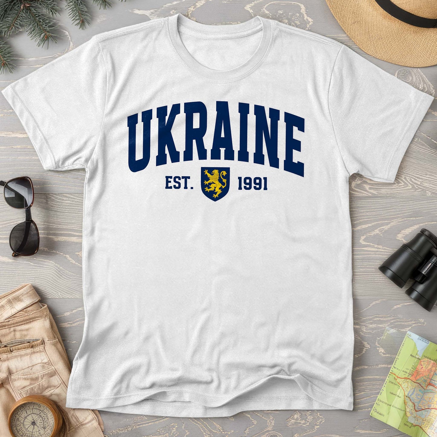 Ukraine Varsity Heraldry Comfort Colors T-Shirt