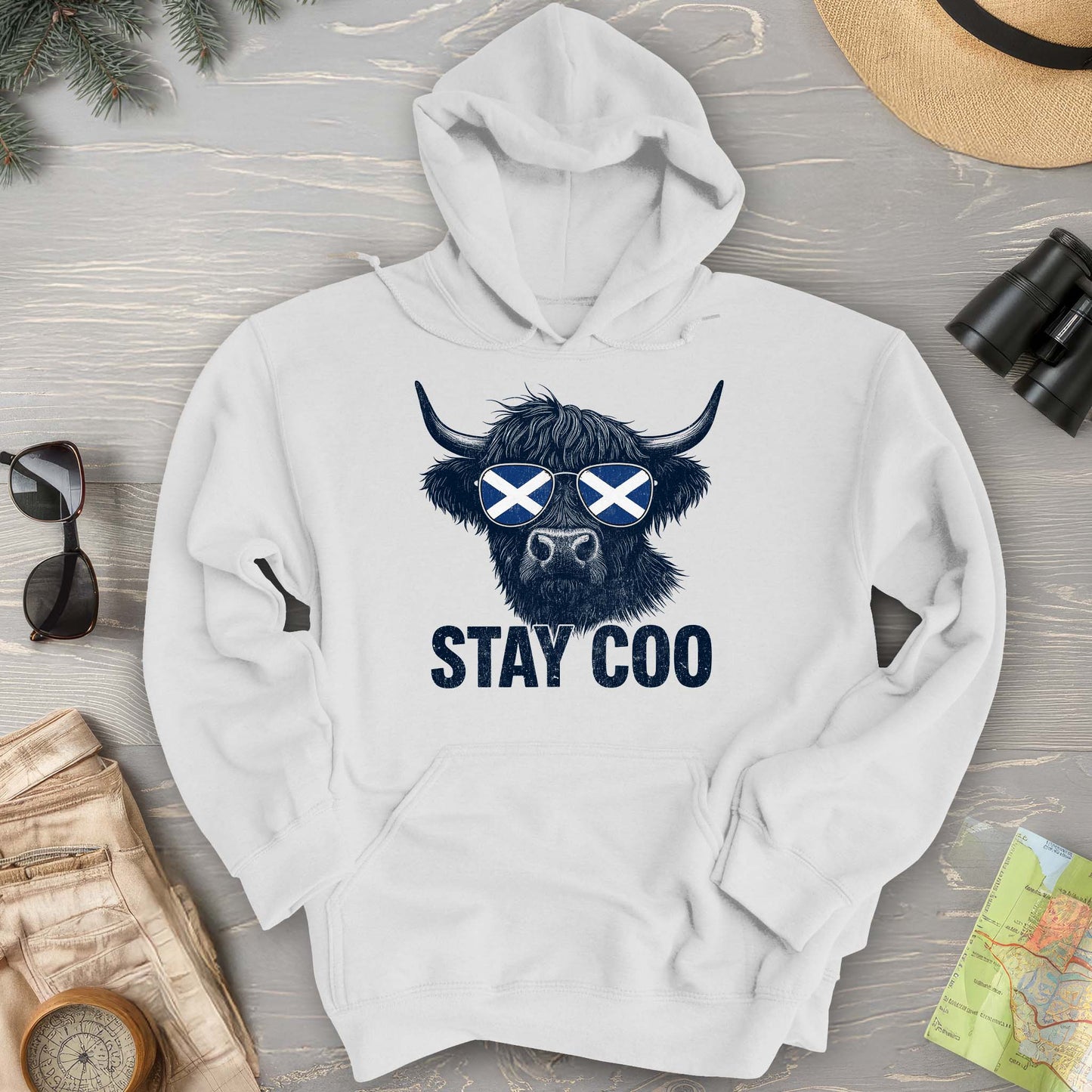 Stay Coo Highland Cow "Sunglasses" Hoodie