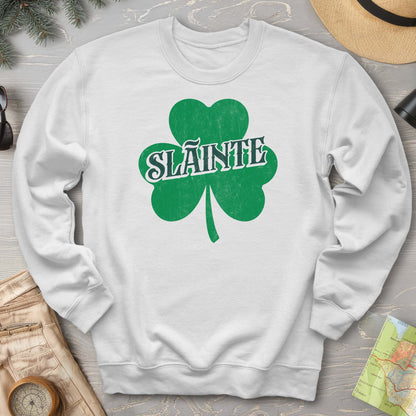 Sláinte Vintage Textured Shamrock Crewneck Sweatshirt