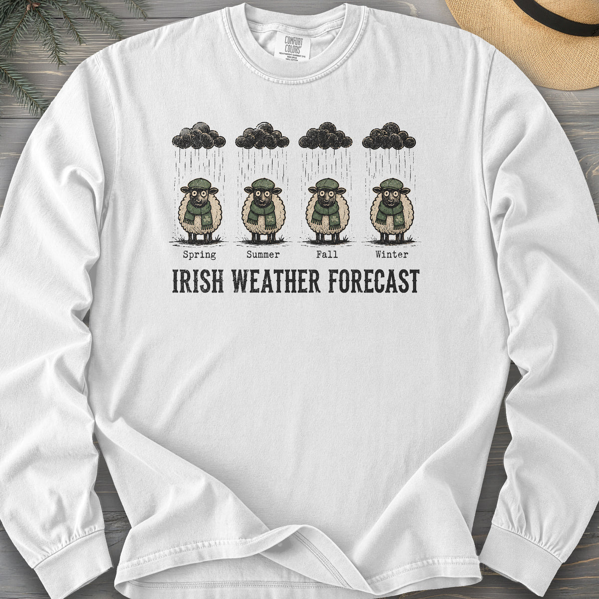 Irish Weather Forecast Comfort Colors 6014 Long Sleeve