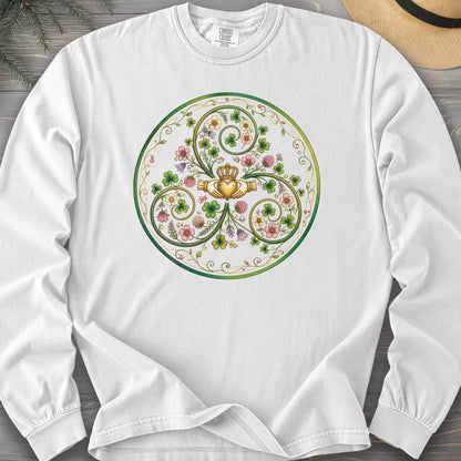 Claddagh Floral Triskele Comfort Colors 6014 Long Sleeve