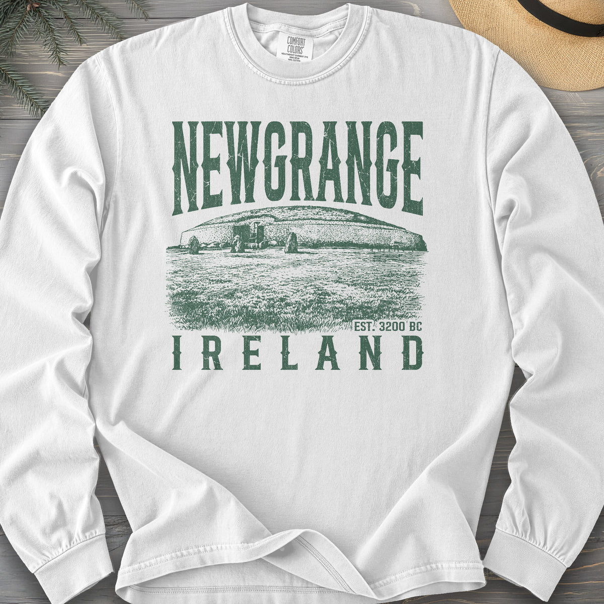 Newgrange Ireland Sketch Comfort Colors 6014 Long Sleeve