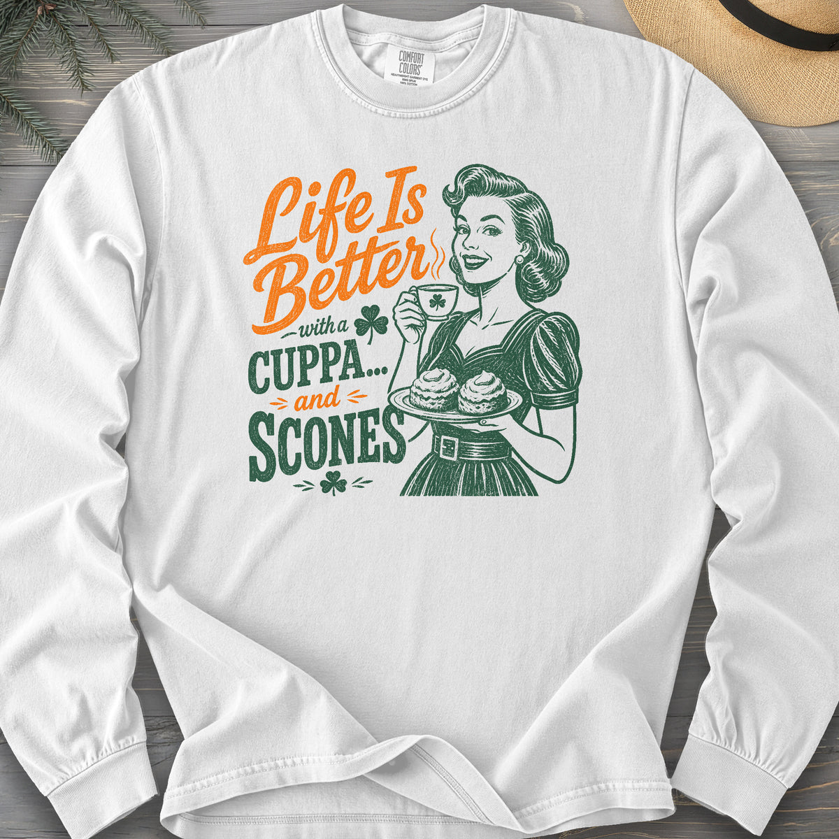Cuppa Scones Comfort Colors 6014 Long Sleeve