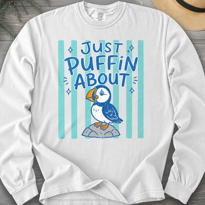Just Puffin About Stripes Comfort Colors 6014 Long Sleeve