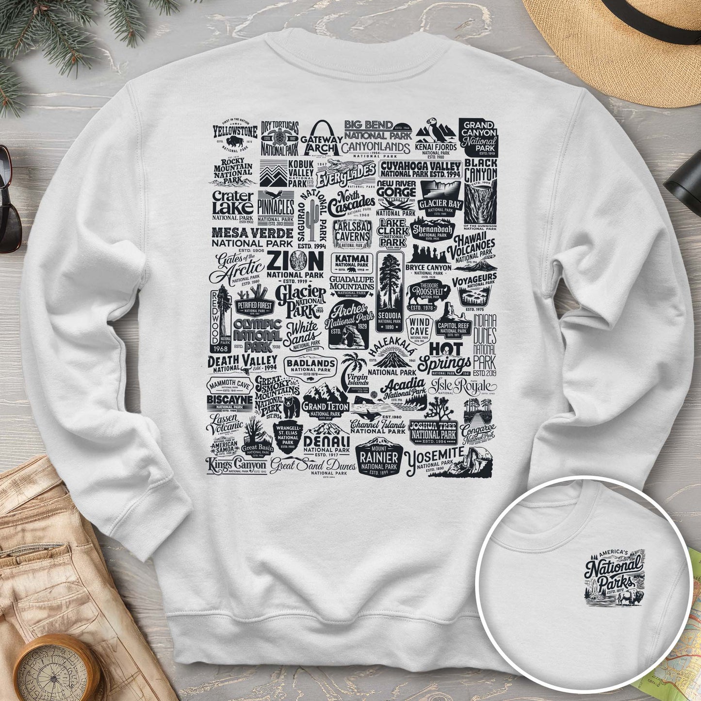 National Parks "63 Vintage Logos" Crewneck Sweatshirt