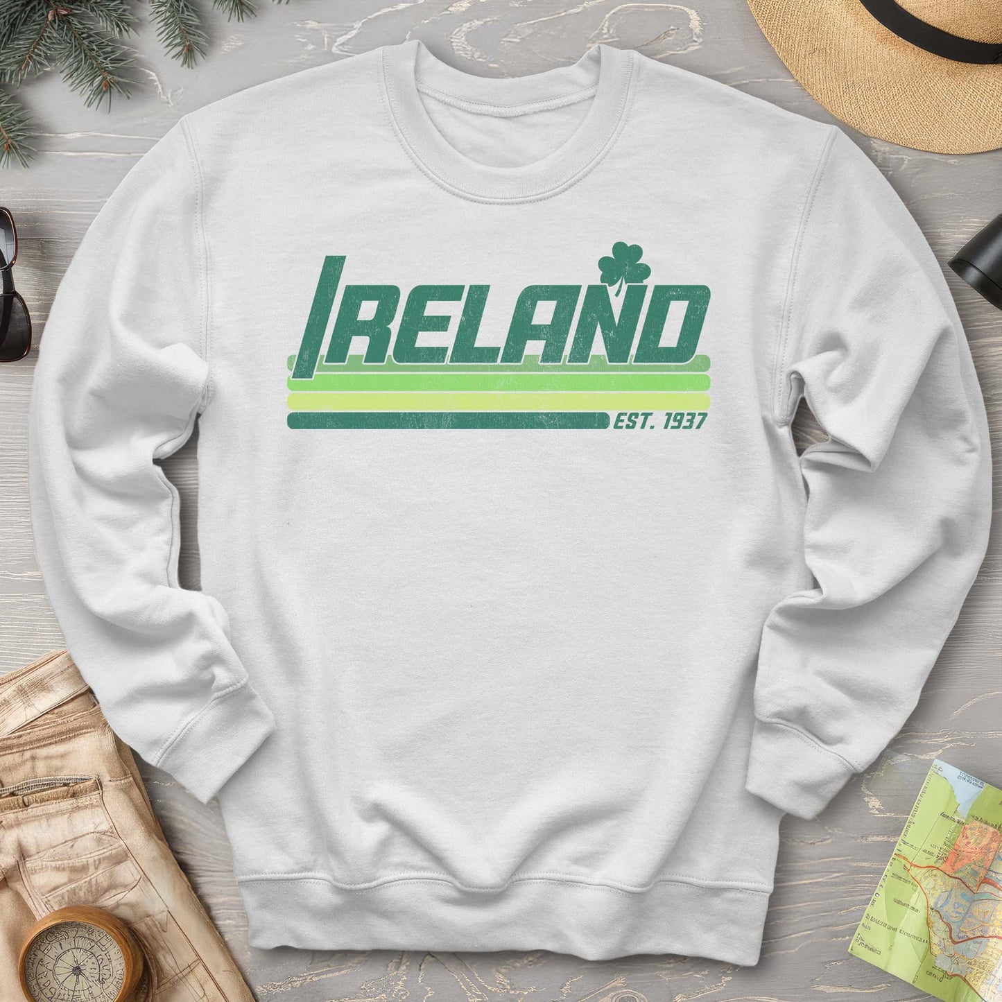 Ireland Retro Stripe Crewneck Sweatshirt