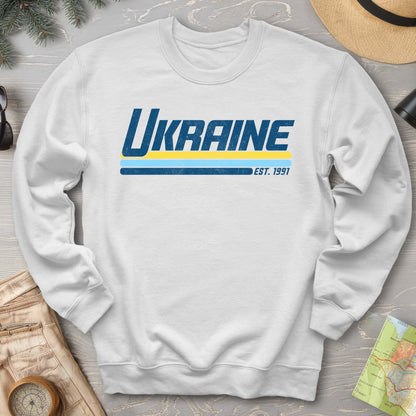 Ukraine Retro Stripe Crewneck Sweatshirt