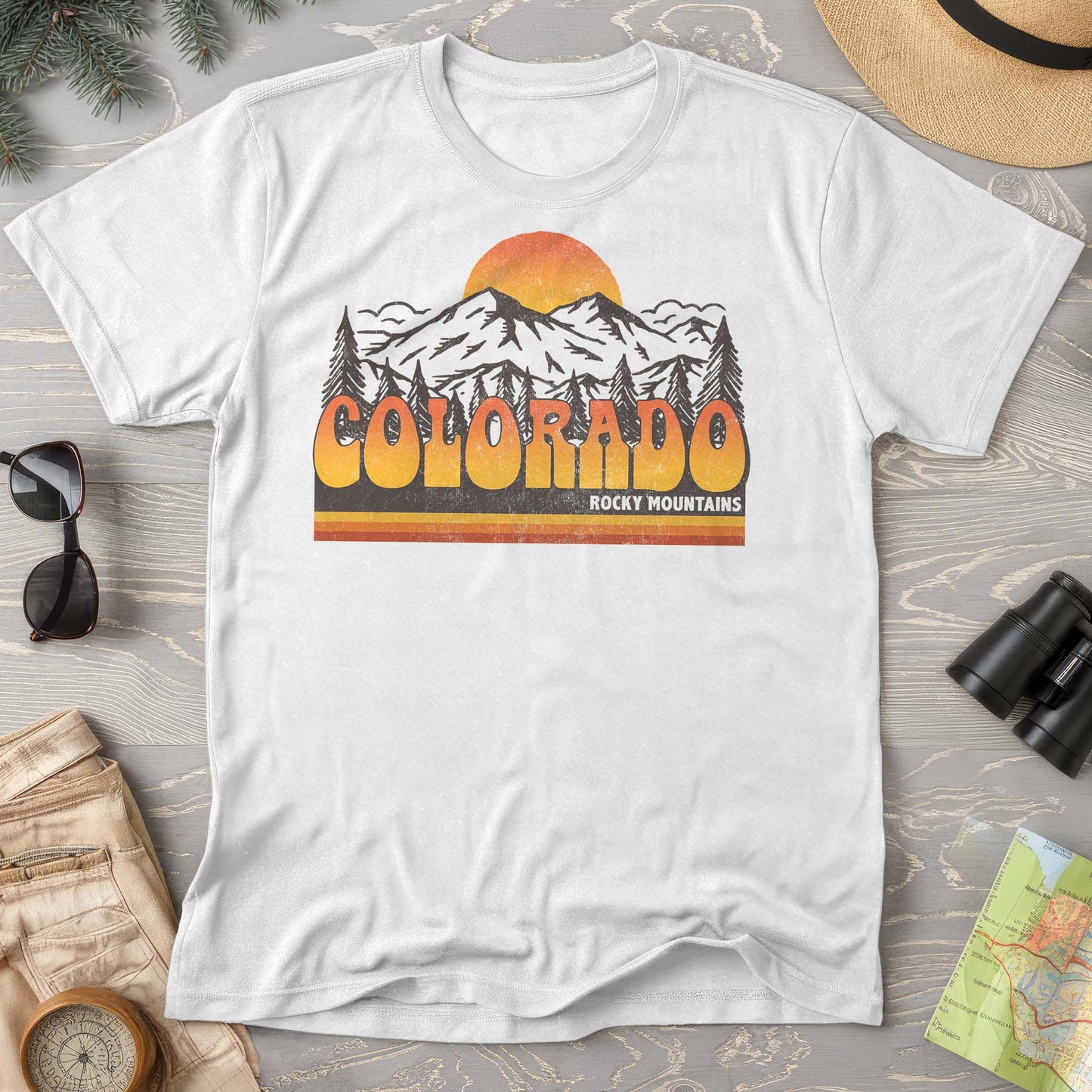 Colorado Rocky Mountains Groovy Vibes Comfort Colors 1717