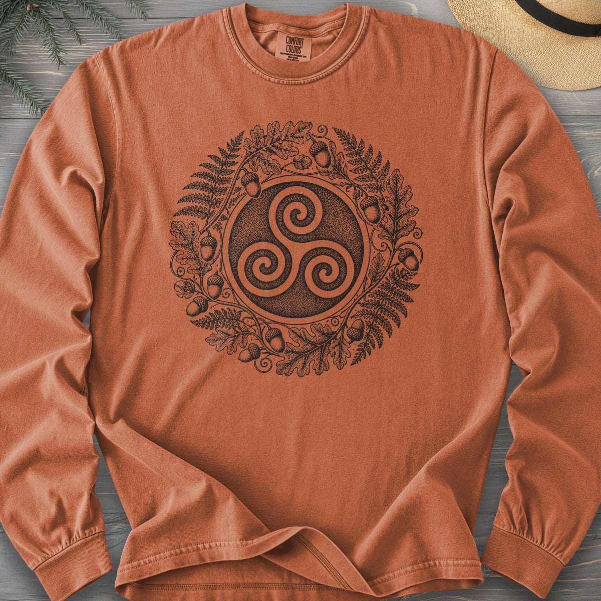 Autumn Triskele Wreath Comfort Colors 6014 Long Sleeve