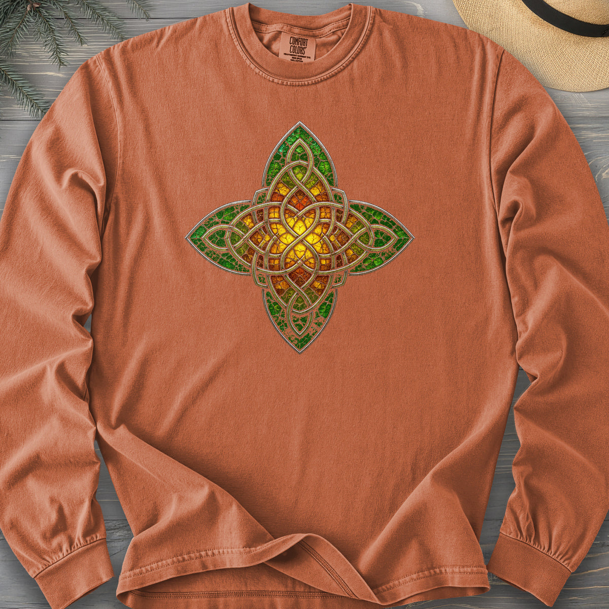 Celtic Glass Star Comfort Colors 6014 Long Sleeve
