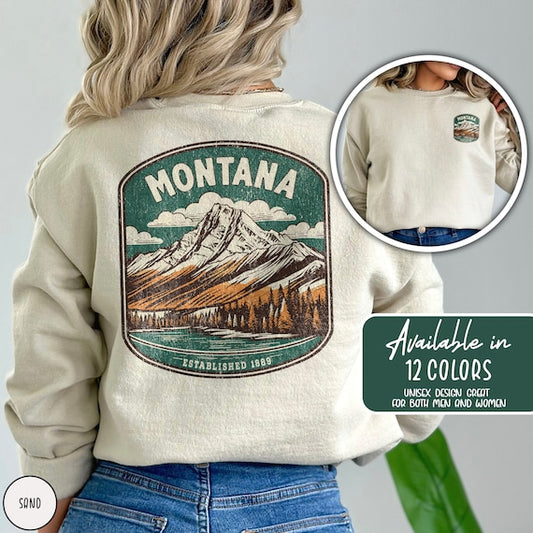 Bargain Bin Overstock! Montana Front/Back Print Sweatshirt
