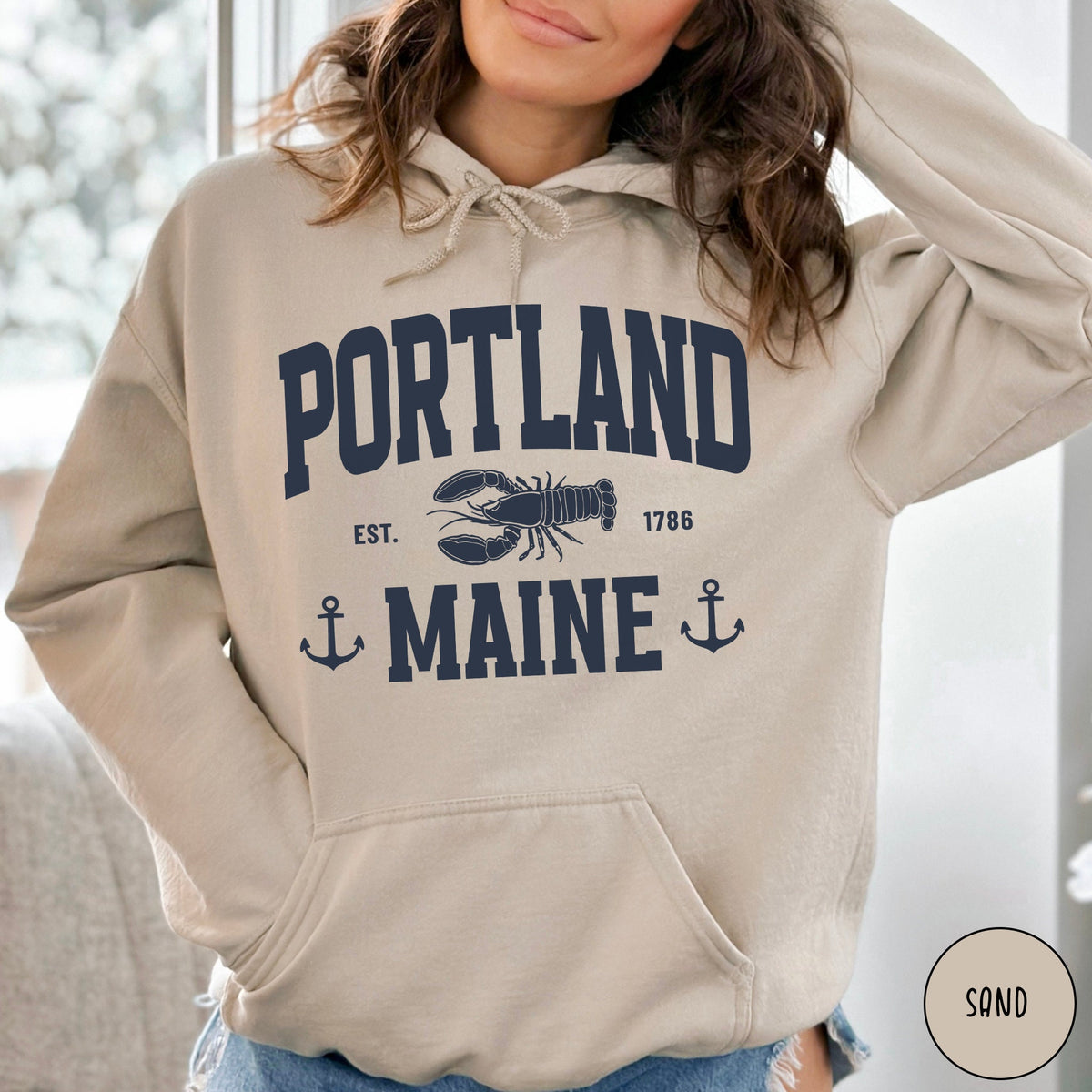 Bargain Bin Overstock! Portland Maine "Nautical Lobster" Hoodie